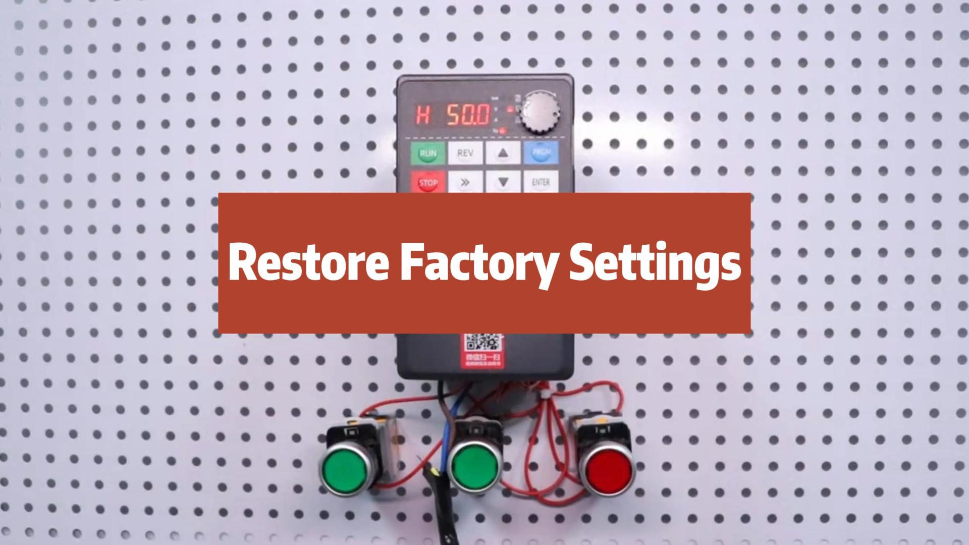 900M Series Restore Factory Settings